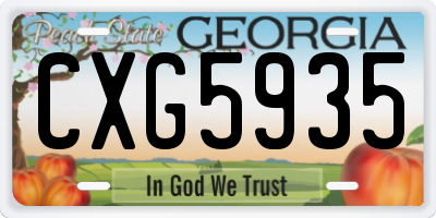 GA license plate CXG5935