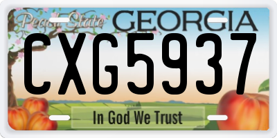 GA license plate CXG5937