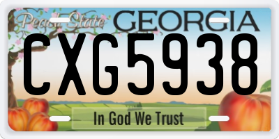 GA license plate CXG5938