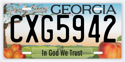 GA license plate CXG5942