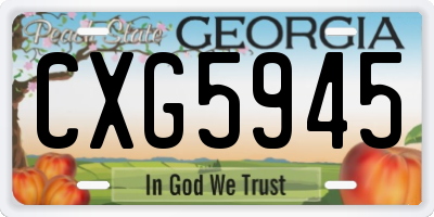 GA license plate CXG5945