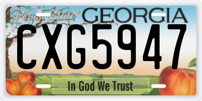 GA license plate CXG5947