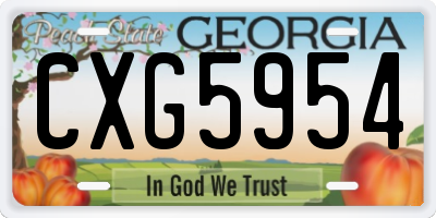 GA license plate CXG5954