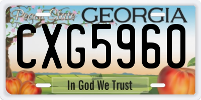GA license plate CXG5960