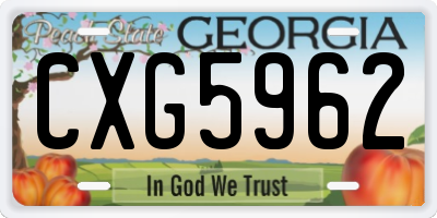 GA license plate CXG5962