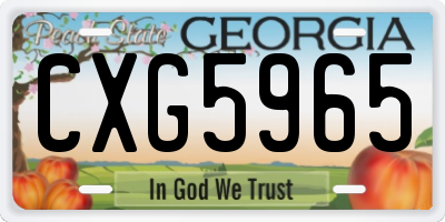 GA license plate CXG5965