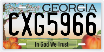 GA license plate CXG5966