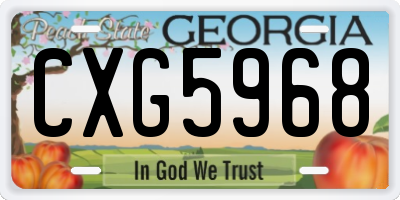GA license plate CXG5968