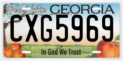 GA license plate CXG5969