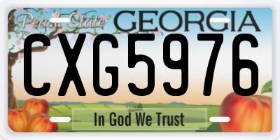 GA license plate CXG5976