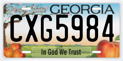 GA license plate CXG5984