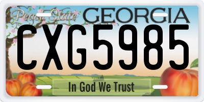 GA license plate CXG5985