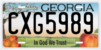 GA license plate CXG5989