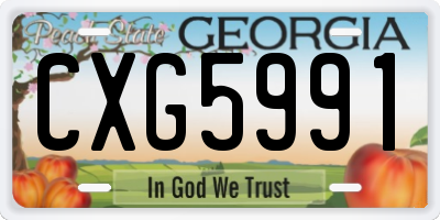 GA license plate CXG5991