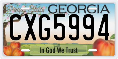 GA license plate CXG5994