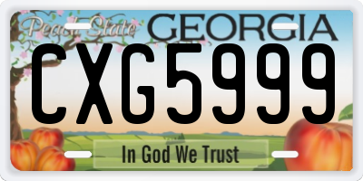 GA license plate CXG5999