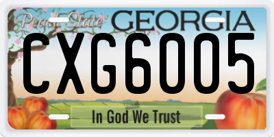 GA license plate CXG6005