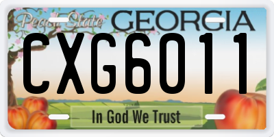 GA license plate CXG6011