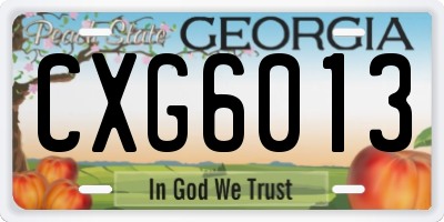 GA license plate CXG6013