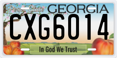 GA license plate CXG6014