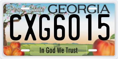 GA license plate CXG6015