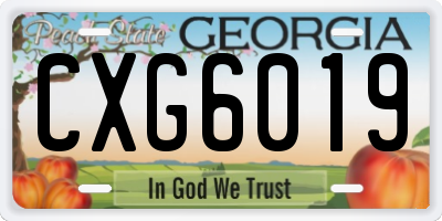 GA license plate CXG6019