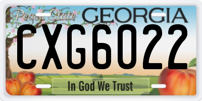 GA license plate CXG6022