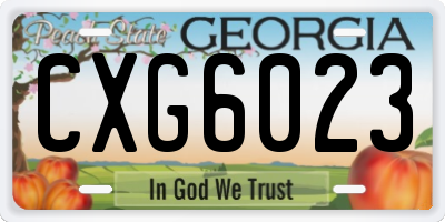 GA license plate CXG6023