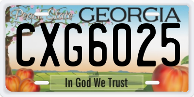 GA license plate CXG6025