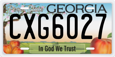 GA license plate CXG6027
