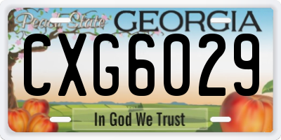 GA license plate CXG6029