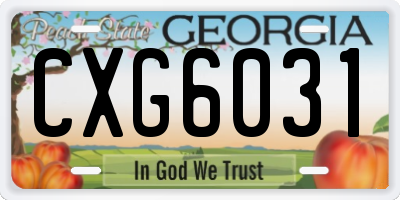 GA license plate CXG6031