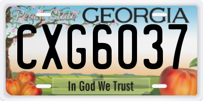 GA license plate CXG6037