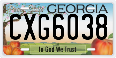 GA license plate CXG6038