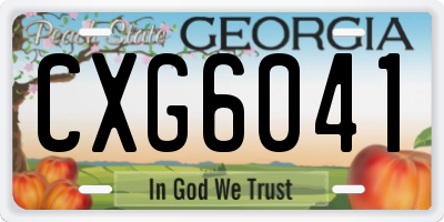 GA license plate CXG6041