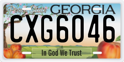 GA license plate CXG6046