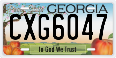 GA license plate CXG6047
