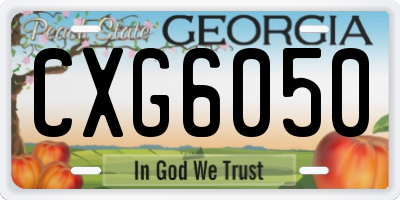 GA license plate CXG6050