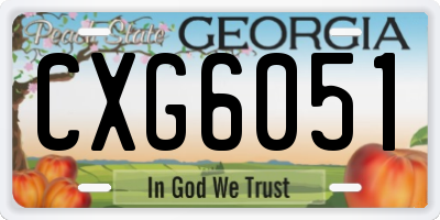 GA license plate CXG6051
