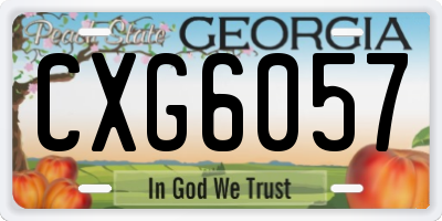 GA license plate CXG6057