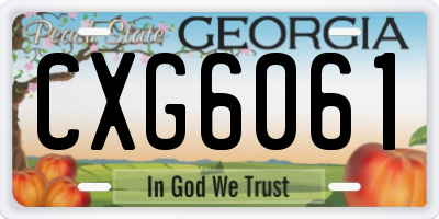 GA license plate CXG6061