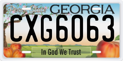 GA license plate CXG6063