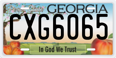 GA license plate CXG6065