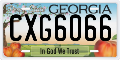GA license plate CXG6066