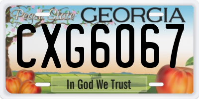 GA license plate CXG6067