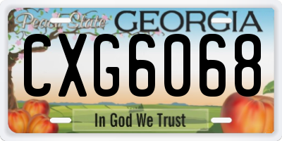 GA license plate CXG6068