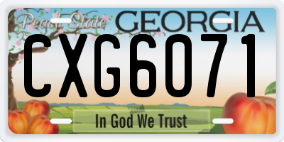 GA license plate CXG6071