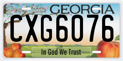 GA license plate CXG6076