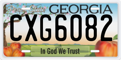 GA license plate CXG6082