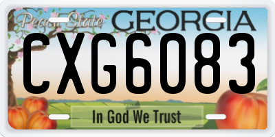 GA license plate CXG6083